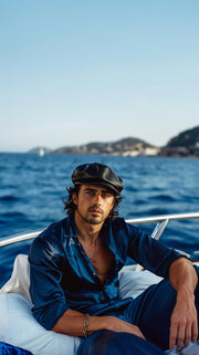 LJ LONDON Leather Flat Caps